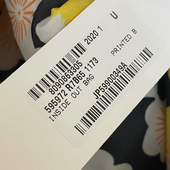 MCQ ALEXANDER MCQUEEN Puffy Floral Print Tote Bag with Mini Pouch Bag - New - Picture 10 of 13